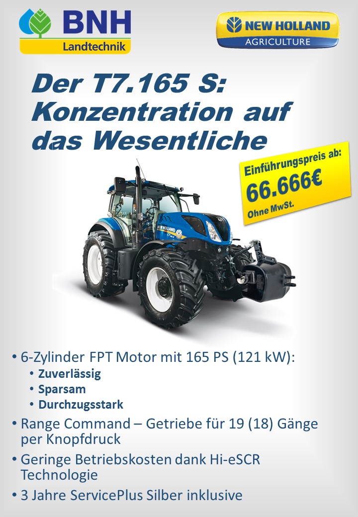 Der T7.165 S: Konszentration auf das Wesentliche